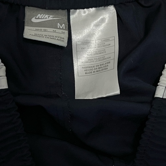 NIKE WOMEN'S BLUE WHITE STRIPED POCKETS ELASTIC WAIST TRACKPANTS - Picture 4 of 4